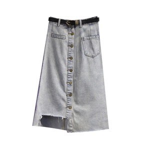 <span class=keywords><strong>Faldas</strong></span> largas de mezclilla para mujer, <span class=keywords><strong>faldas</strong></span> largas de mezclilla de talla grande, de cintura alta, elásticas, venta al por mayor de fábrica - Product Image 6