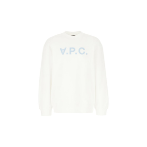 High Quality Designer Apc <b>White</b> Cotton <b>Sweatshirt</b> Loose Shoulder Style Stretch <b>Sweatshirt</b> - Product Image 1