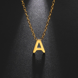 ERESI Promotion Gift Custom 18k Gold Plated Stainless Steel Letter Name <strong>Necklace</strong> Jewelry Dainty Mini <strong>Sideways</strong> <strong>Initial</strong> <strong>Necklace</strong> - Product Image 3