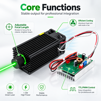Module laser vert vif ZhonNa 520 nm avec modulation TTL, pour alignement de roues, équipement laser à mise au point réglable, pièces pour usage industriel