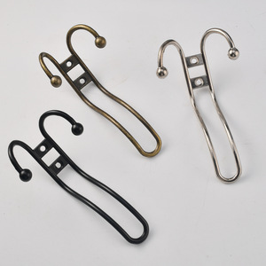 Porte-manteau mural à double crochet en alliage de zinc, bronze antique, noir, argent, pour usage intérieur, à fixer derrière les portes ou sur les murs - Product Image 3