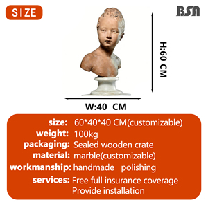 <span class=keywords><strong>Buste</strong></span> de fille <span class=keywords><strong>en</strong></span> <span class=keywords><strong>marbre</strong></span> brun artisanal de haute qualité, <span class=keywords><strong>buste</strong></span> féminin <span class=keywords><strong>en</strong></span> pierre pour la décoration de la maison - Product Image 2