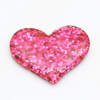 Cabochon in Resina a Forma di Cuore con Glitter Kawaii per Artigianato Fai-da-Te, Scrapbooking e Accessori per Capelli