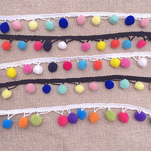Ren Trang Trí Quả <span class=keywords><strong>Pom</strong></span> <span class=keywords><strong>Pom</strong></span> Co Giãn Cao Bằng Cotton Nylon Nhiều Màu Rộng 3 Cm Cho Đồ Dệt Gia Dụng Mũ Quần Áo Rèm Trải Giường - Product Image 2