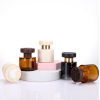 Bouteille en verre vide pour diffuseur de parfum 120 ml (4 oz) avec bouchon, ambre/noir, pour arômes, parfums, désodorisants et huiles essentielles