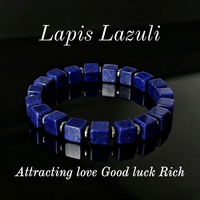 Bracelet TK 8x8 carré en Lapis Lazuli, Aventurine Verte, Améthyste, Jade Blanc, Onyx Noir Tacheté – Cadeau Unisexe