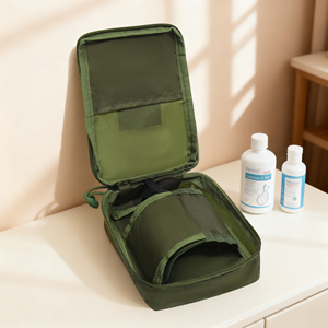 Trousse de premiers secours vide avec fermeture éclair intégrale, petite pochette médicale plate en Oxford, trousse d'urgence compacte <span class=keywords><strong>pour</strong></span> voiture, voyage, randonnée, camping - Product Image 3