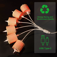 Lampu Lilin LED USB-C Isi Ulang 2x3 Inci IP44 Kontrol Jarak Jauh untuk Luar Ruangan Lilin Tanpa Api untuk Dekorasi Taman Pernikahan