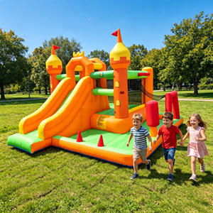 GOLDEN ART Y-250 Castello Gonfiabile in PVC a Tema Fiabesco, Castello Saltarello per Bambini con Doppio Scivolo, Giochi Gonfiabili da Esterno per Giardino - Product Image 5