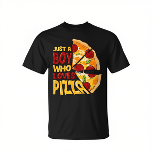 T-shirt promotionnel Just a Boy for Who Loves Pizza - Product Image 2