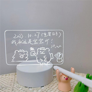 Veilleuse à message lumineux LED pour bricolage, veilleuse transparente, tableau d'écriture effaçable à sec en acrylique, support lumineux avec lampe LED - Product Image 4