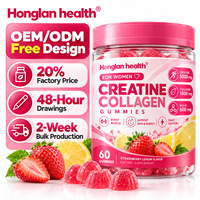 Compléments de musculation et de beauté : Gommes de créatine monohydrate 3000mg avec collagène et BCAA pour adultes – Stimulateur musculaire