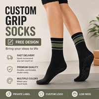 Chaussettes de Pilates personnalisées avec logo jacquard, respirantes, antidérapantes, pour le yoga et l'entraînement, faible MOQ, directement de l'usine