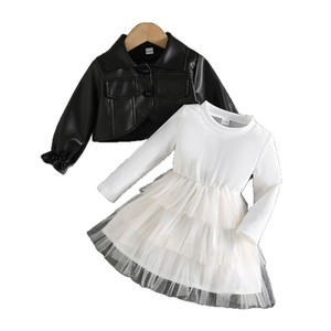 Robe à manches longues pour filles, automne-hiver 2025, nouvelle robe élégante pour petite fille, princesse, bébé, ensemble deux pièces coréen pour enfants - Product Image 5