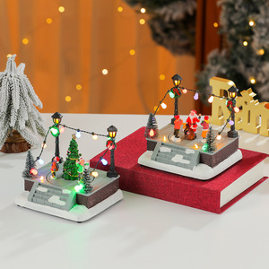 New Resin Rotating Music <b>Box</b> with <b>Light</b> <b>Up</b>, a Christmas Gift for Scene Decoration - Product Image 3
