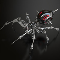 Modèle d'araignée en métal assemblé Dragon Zero, difficulté élevée, précision mécanique, ornement d'insecte, ensemble de blocs de construction