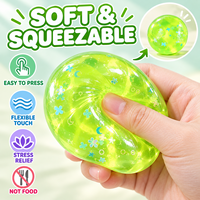 Balle anti-stress artisanale souple à paillettes vertes brillantes Vaseline Sequins
