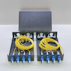 Boîtier de terminaison fibre optique de bureau OEM 4 ports, 8 fibres monomodes duplex LC UPC avec pigtail et flanges, panneau de brassage fibre optique ODF - Product Image 2