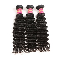 Extensions de cheveux brésiliens vierges Remy à ondulations profondes, tissage double trame, 8-30 pouces, couleur naturelle pour cheveux plus foncés, sans produits chimiques