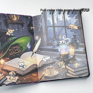 Quaderno in Pelle A5 con Disegno di Cucciolo Stregone, Diario con Design Stampato, Pagine a Colori, Agenda, Planner - Product Image 4