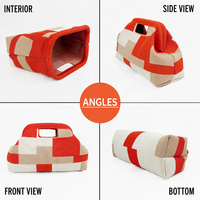 Nouvel Arrivage Sac à Main en Tricot Rayé avec Découpes Creuses, Sac Nuage Tressé Polyvalent et Portable pour Maquillage et Usage Quotidien des Femmes
