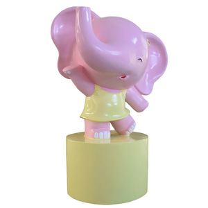 Jiahua Cartoon <b>Elephant</b> Fiberglass Outdoor <b>Decoration</b> Figure Floor Mount Animal Sculpture - Product Image 5