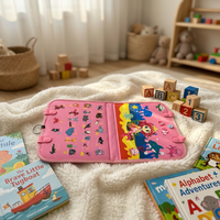 Livre sensoriel en feutre pour enfants de 2-3 ans, livre Montessori avancé avec des pages d'orthographe et de mathématiques, jouet de préparation scolaire