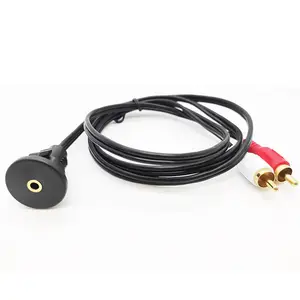 Aux Naar Rcal 2RCA Male Naar Dc3.5mm Aux Panel Flush Mount Socket Extension Voor Auto Dashboard Aux Naar 2 Rca