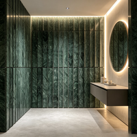 Mosaïque de marbre vert émeraude découpée au jet d'eau 305x305mm, parquet moderne antidérapant en pierre pour salle de bain, douche, mur et sol d'hôtel