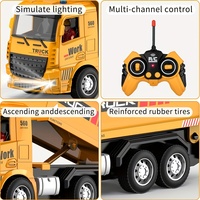 Camion à benne basculante télécommandé YX 1:20, jouets de construction pour garçons, camion à benne basculante RC 2,4 GHz 6 canaux pour garçons de 6 ans et plus, cadeau d'anniversaire pour enfants