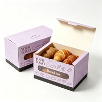 Boîte de transport personnalisée pour gâteau au fromage, imprimée et gaufrée, avec fenêtre, pour emballage de gâteau d'anniversaire, dessert, mousse, en papier kraft