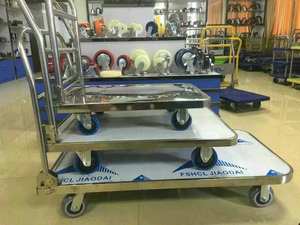 WBD स्टेनलेस स्टील मंच ट्राली भारी बोझ औद्योगिक स्टेनलेस स्टील ट्राली गाड़ी - Product Image 5