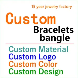 Pulseira personalizada fabricante de joias pulseira 14K 18K fábrica de joias pulseira personalizável de aço inoxidável