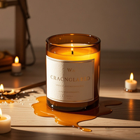 Vente en gros logo personnalisé vide orange 8oz 10oz 12oz bougie décorative de Noël du Nouvel An pot en verre épais pour la fabrication de bougies bricolage