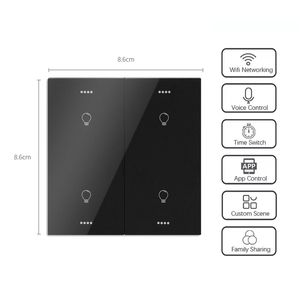 Interrupteur de mur intelligent pour maison Interrupteur de gradation Zigbee Interrupteur de gang intelligent Tuya Gradateur tactile 4 gangs pour maison intelligente - Product Image 3