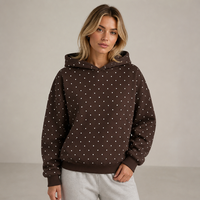 Sweat-shirt à capuche à pois pour femme Joydressing, coupe décontractée, manches longues, pull-over pour les détaillants de vêtements