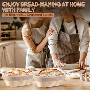 Kit Artesanal para Hacer Pan de Masa Madre, Cestas de Mimbre Hechas a Mano y Forros, Cesta de Fermentación para Panadería Casera - Product Image 6