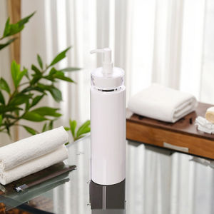 Fuyun 120ml/200ml PET plástico loção bomba garrafa branca e prata para blush e pó solto pronto para enviar - Product Image 1