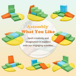 Conjunto de Brinquedos de Escalada para Crianças com 6 Peças, Blocos de Espuma Macia para Brincar em Ambientes Internos, Ideal para Quarto, Crianças Engatinhando, Deslizando e Escalando no Sofá - Product Image 5