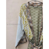 Robe Kimono Bohème Chic Vintage 100% Soie Satinée pour Femme, Légère et Confortable pour l'Été, avec Taille Élastique, Haute Qualité