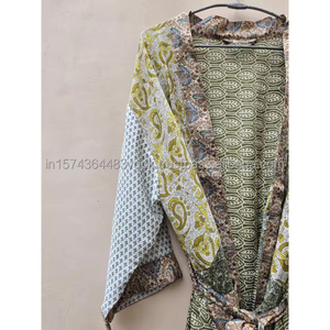 Robe Kimono 100% Soie Chic Bohème Vintage pour Femme, Légère et Confortable pour l'Été, avec Taille Élastique, Haute Qualité Thermique - Product Image 3