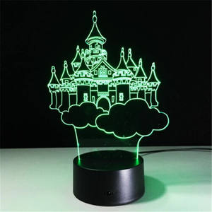 3D Veilleuse LED 7 Couleurs de la Saint-Valentin cadeau Princesse Château 3D <span class=keywords><strong>illusion</strong></span> 3D Lampe de Bureau - Product Image 3