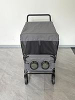 Nouvelle conception de chariot pliable pour animaux de compagnie avec une capacité de charge de 40 kg, panneaux d'ouverture avant et arrière, double gamelle