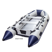 Solaire Marine 2.7M 0.9mm PVC Gonflable Assault Boat 3 Personne Transom Vitesse Kayak Latte Plancher En Aluminium Avec Accessoires Gratuits