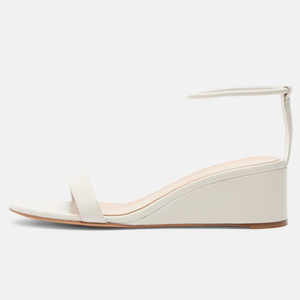 Sandales personnalisées pour femmes à bride unique, sexy, avec boucles à la cheville, talons compensés, chaussures habillées d'été, grande taille 46, coupe large - Product Image 6