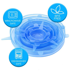 6 pièces de couvercles alimentaires réutilisables en silicone pour la conservation des aliments frais, couvercles hermétiques en silicone, couvercles extensibles sous vide, emballages alimentaires - Product Image 6