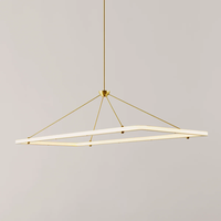 Moderne Minimalistische Stahl-Acryl Rechteckige LED-Kronleuchter Lineare Pendelleuchte für Kücheninsel Esstisch Wohndekor