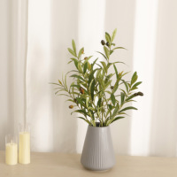 Tiges de feuilles d'olivier artificielles, plantes artificielles, branches d'olivier pour vase, décoration de table, décoration de mariage