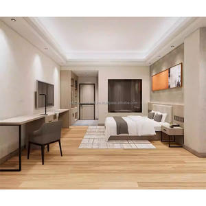 Muebles Modernos para Proyectos Hoteleros Comerciales, Juegos de Dormitorio para Hoteles de 3 Estrellas con Cama de Madera, Escritorio, Mesita de Noche y Armario - Product Image 1