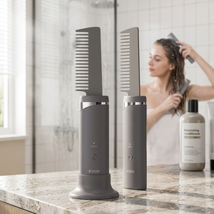Peigne électrique pour soins capillaires KSKIN, sonique, étanche, alimenté par batterie, gris, OEM et ODM - Product Image 1